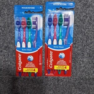 Colgate Extra Clean Toothbrush MEDIUM‎ 2PK x 4Ct (8 total) NEW!